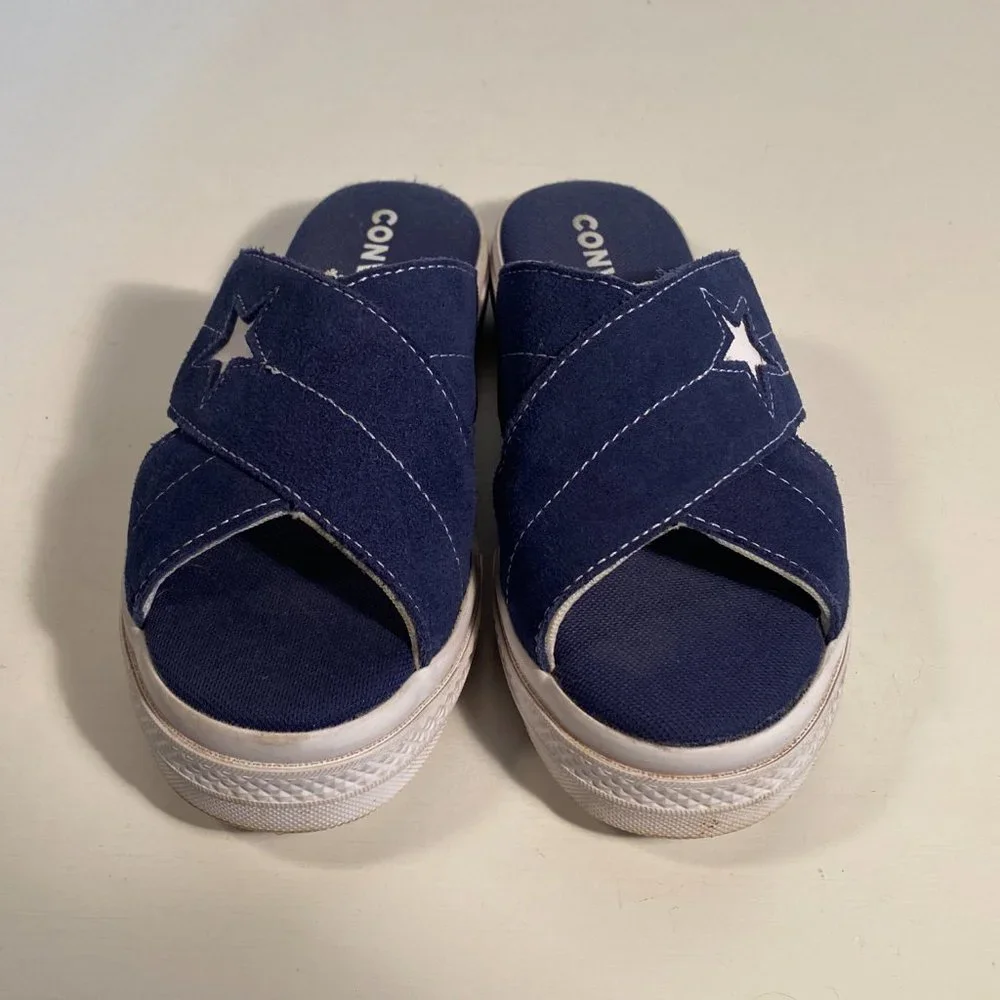 Converse One Star Slip on Blue Slide Sandals Women Size 5 - Picture 4 of 8